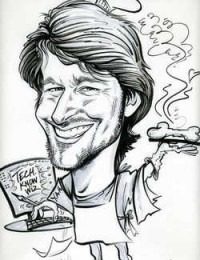 cartoon illustration of Chris Reusch